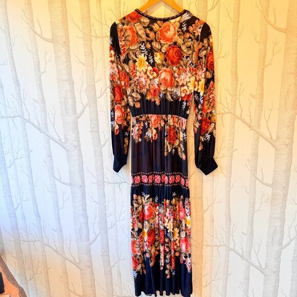 Anthropologie Cecilia Prado NWT Black Floral Maxi Dress Size Medium - Picture 7 of 9